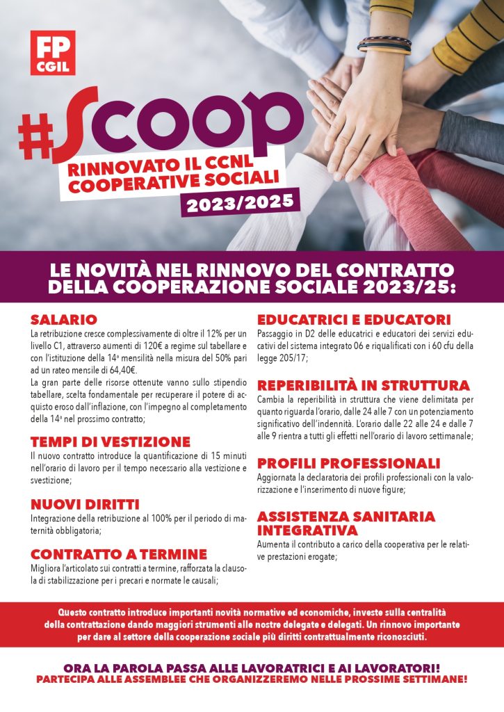 Cooperative Sociali Firmata L Ipotesi Di Rinnovo Del Contratto