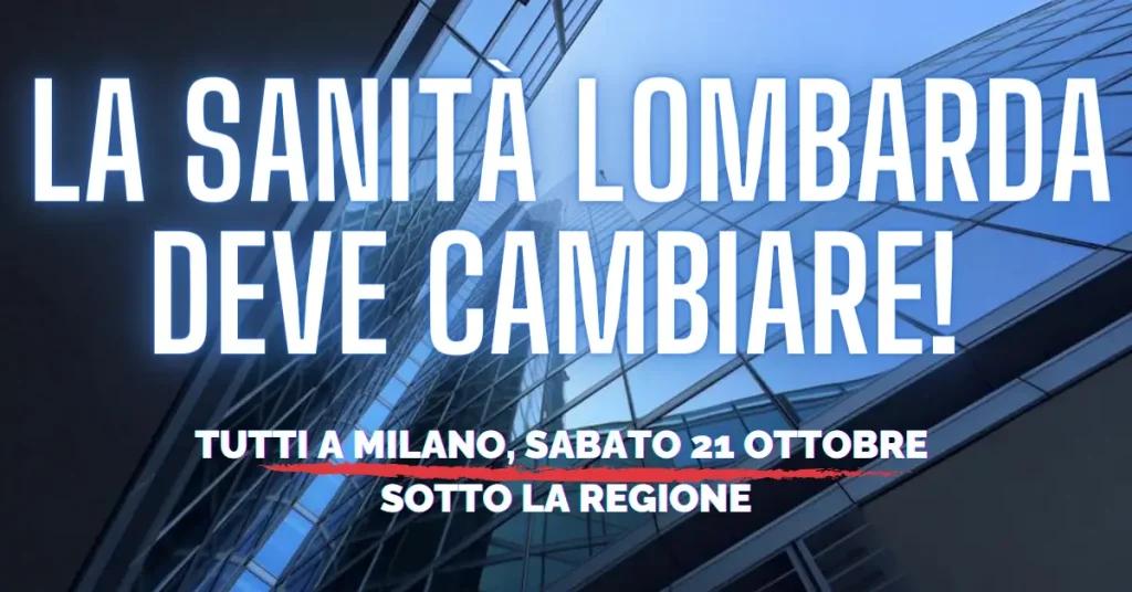 banner mobilitazione sanità lombarda