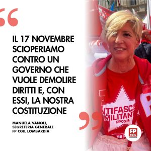 Manuela Vanoli per lo sciopero del 17 novembre 2023