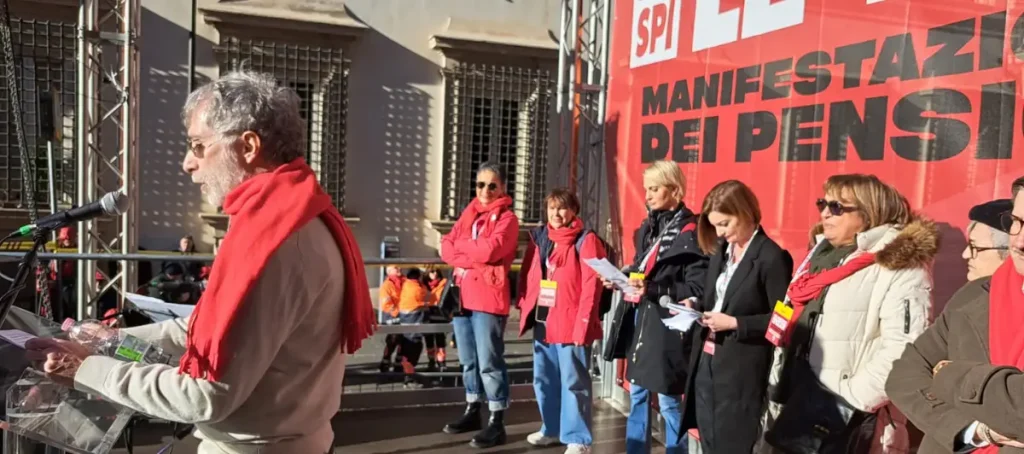 Giorgio Barbieri alla manifestazione Spi Cgil