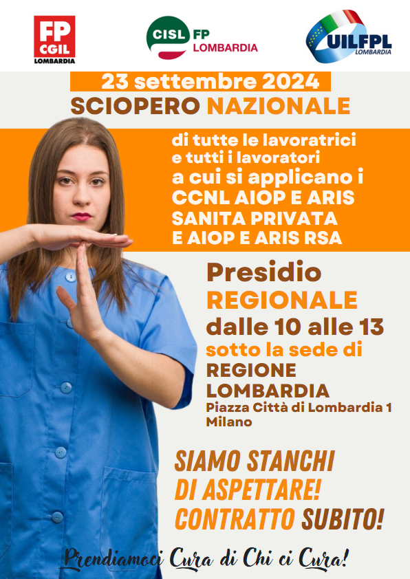 Volantino SCIOPERO SAN PRIVATA 230924_ PRESIDIO LOMBARDIA