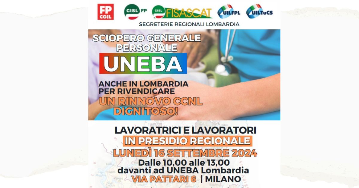 sciopero unitario uneba banner lombardia