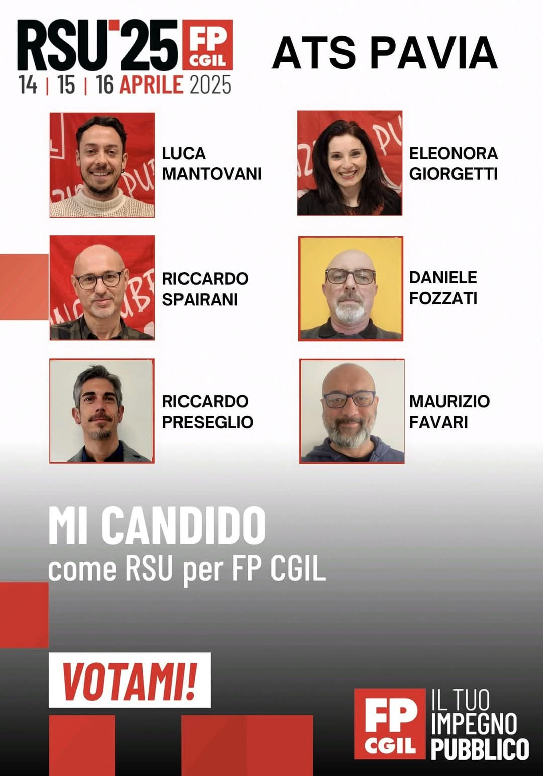 ATS Pavia Lista FP CGIL