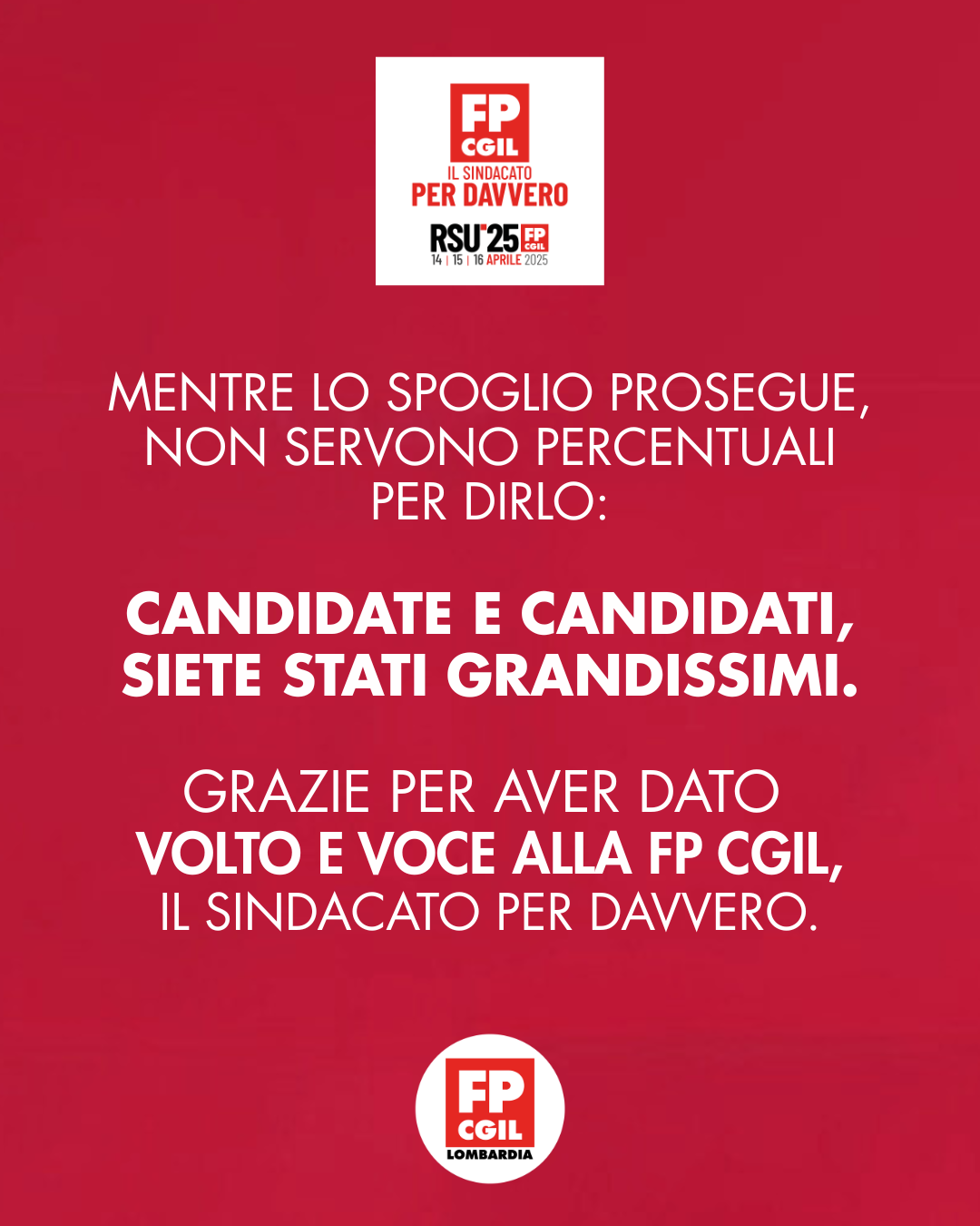 grazie candidate e candidati fp cgi