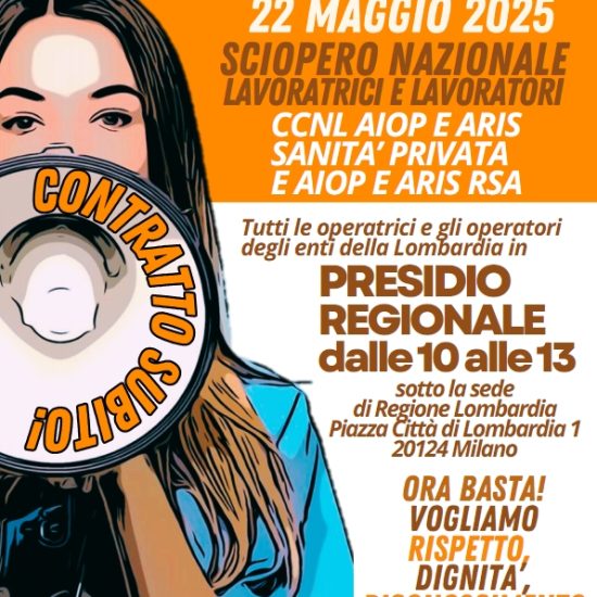 Volantino unitario Lombardia sciopero 22 maggio