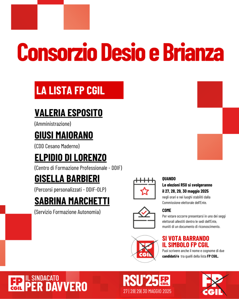 rsu consorzio desio e brianza, vota fp cgil
