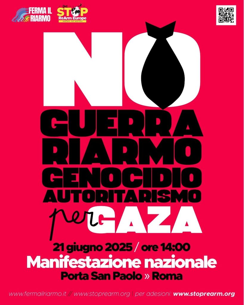 volantino manifestazione 21 giugno 2025