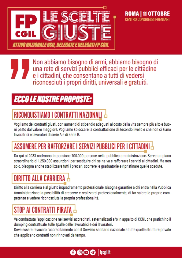 FPCGIL - Le Scelte Giuste - Le nostre proposte