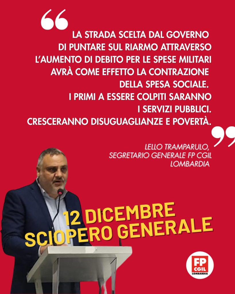 card tramparulo sciopero generale cgil 12 dicembre 2025