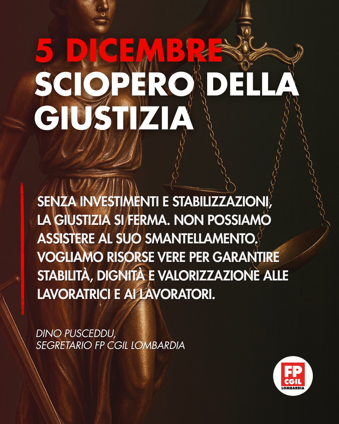card sciopero giustizia 5 dicembre 2025