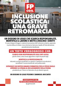 inclusione scolastica passo indietro volantino fp cgil