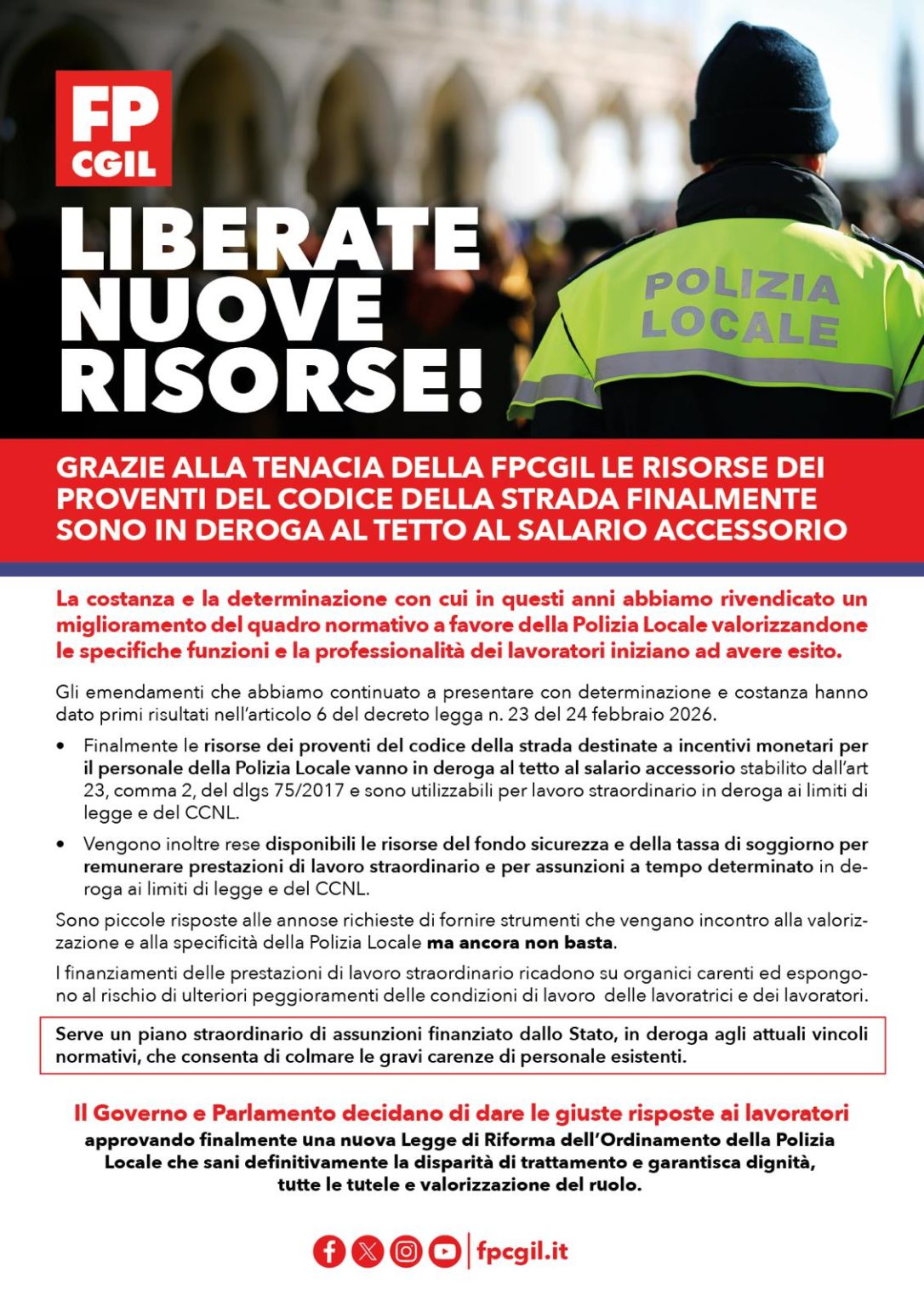 polizia locale volantino fp cgil