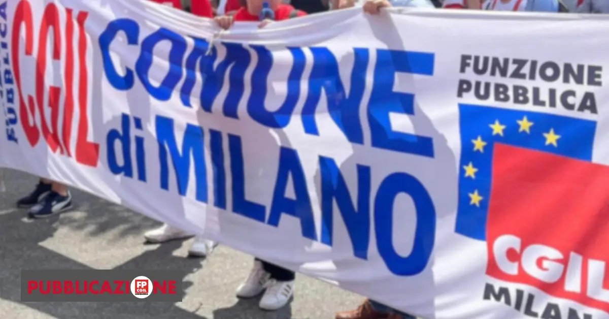 striscione fp cgil comune milano