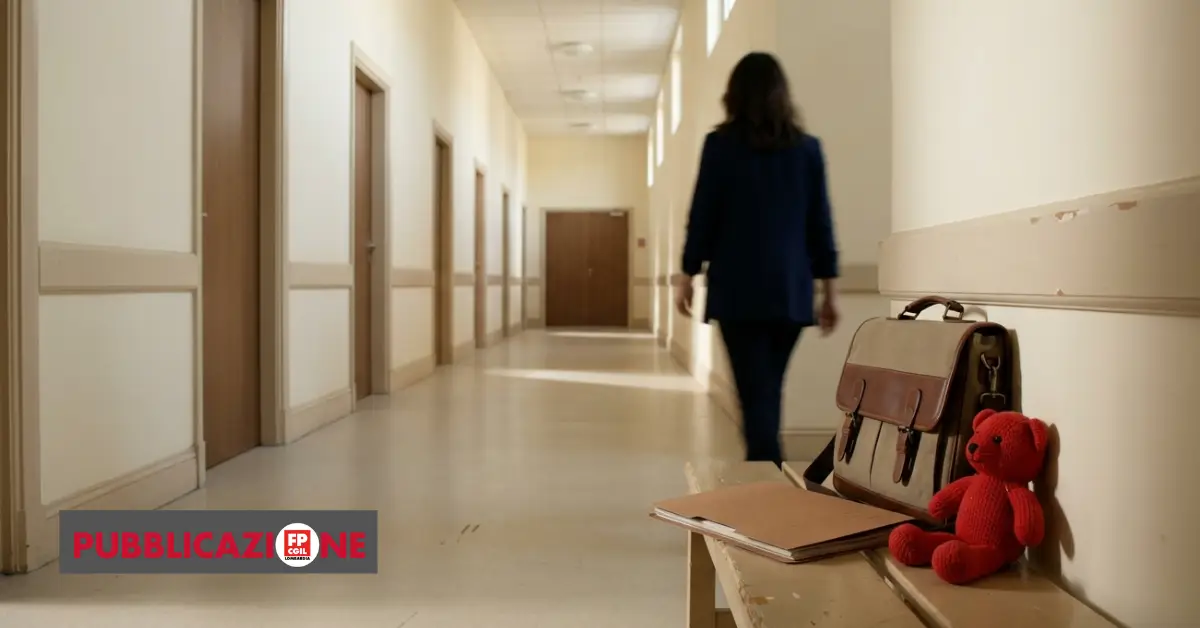 corridoio istituzionale donna e orsacchiotto