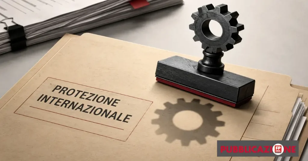 protezione internazionale fascicolo timbro ingranaggio