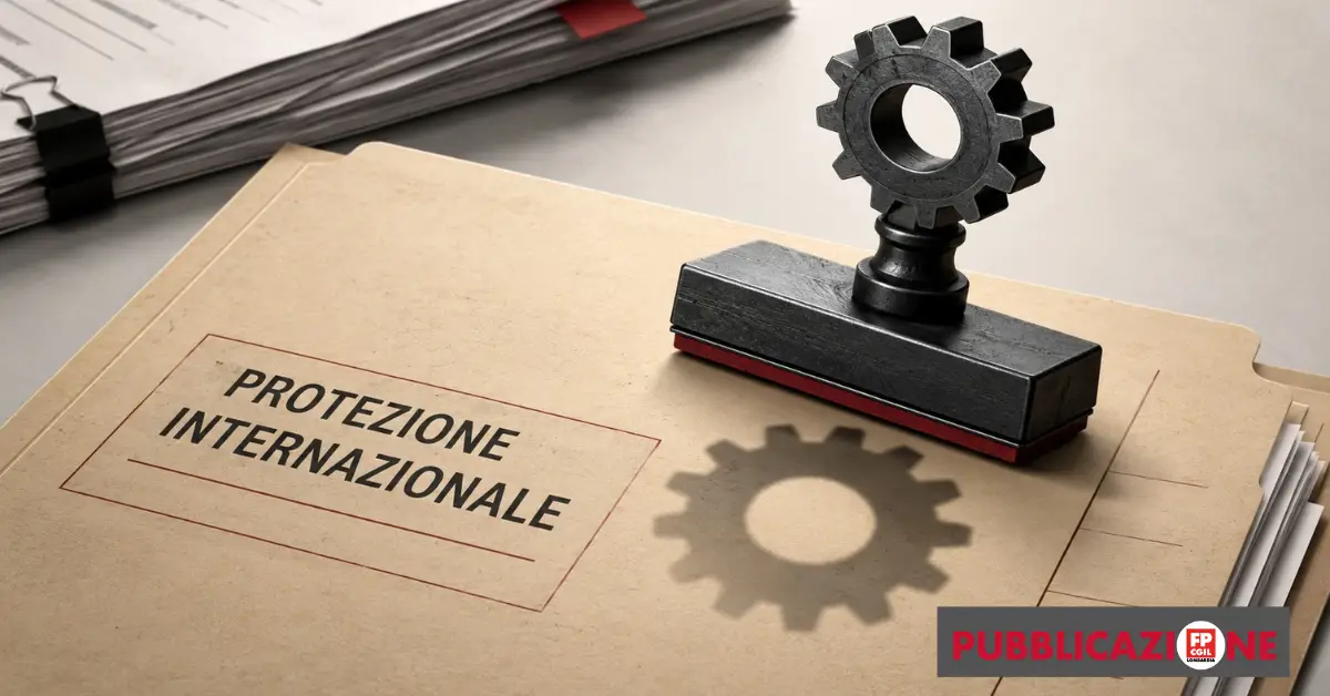 protezione internazionale fascicolo timbro ingranaggio
