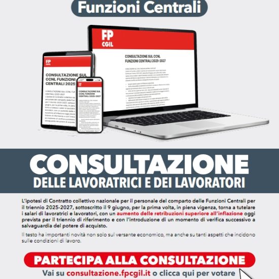 Consultazione Funzioni Centrali CCNL 25-27 Volantino Fp Cgil