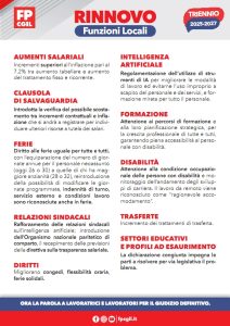 volantino Fp Cgil rinnovo Funzioli Locali 2025-2027 retro