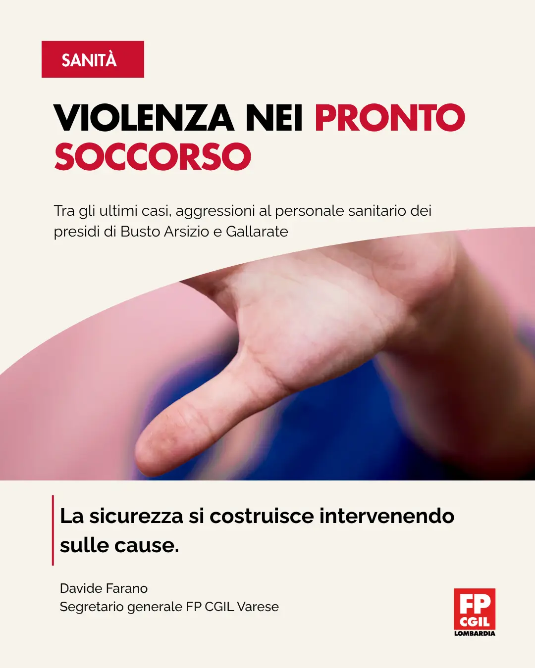 card aggressioni PS Fp Cgil Varese