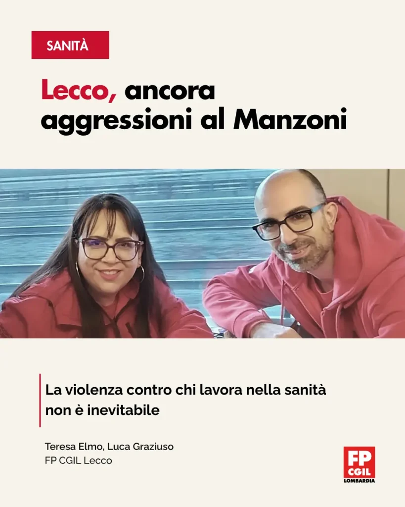card aggressioni ospedale Manzoni Lecco Fp Cgil