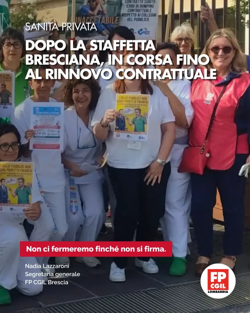 staffetta sanità bresciana card Nadia Lazzaroni Fp Cgil