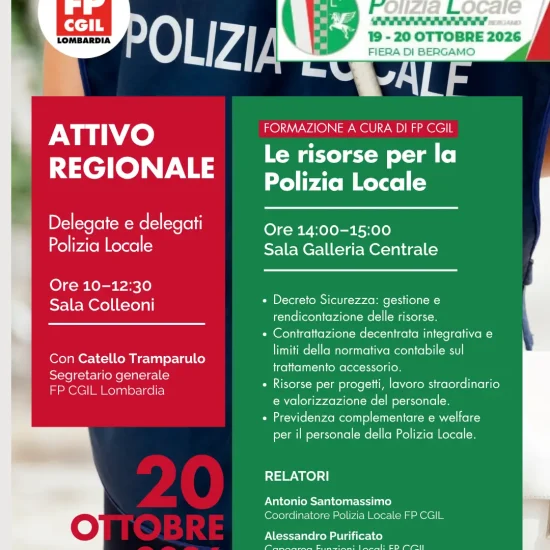 Forum Polizia Locale locandina Fp Cgil Lombardia